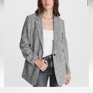 rag & bone Oversized Gray Check Blazer